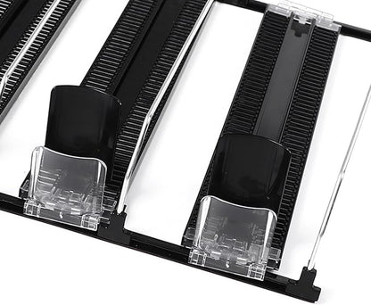 Adjustable Beverage Dispenser, Can and Bottle Organizer, Curved Spring Design, Holds Up to 6 Drinks, Easy Install for Fridge or Pantry (3Pcs)