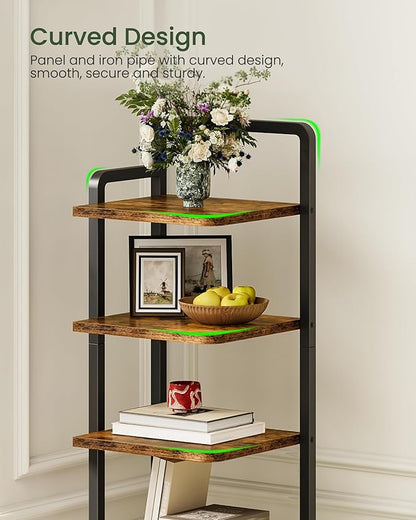 CHOEZON 8-Tier Vertical Shoe Rack, Narrow Shoe Tower, Corner Shoe Storage Organizer, Shoe Shelf, for Small Spaces, Industrial Style, for Entryway, Hallway, Living Room, Rustic Brown and Black TXJ08BF
