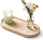 Marble Vanity Tray 11.8" x 5" Italy Natural Travertine Stone Decorative Trays for Jewelry Candles Perfume, Countertop Storage Organizer for Bathroom Dresser Kitchen Home Decor Beige (WH033)