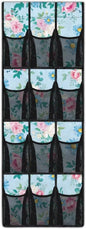 Blue Floral Over the Door Hanging Organizer for Closet - Heavy Duty Large Storage Bags with Metal Hooks, Space Saving Home Organization
