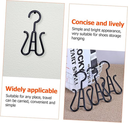 Happyyami 10pcs Sturdy Plastic Shoes Drying Racks Double Hook Shoes Hanger Boot Hangers for Home Travel Hanging Organizer