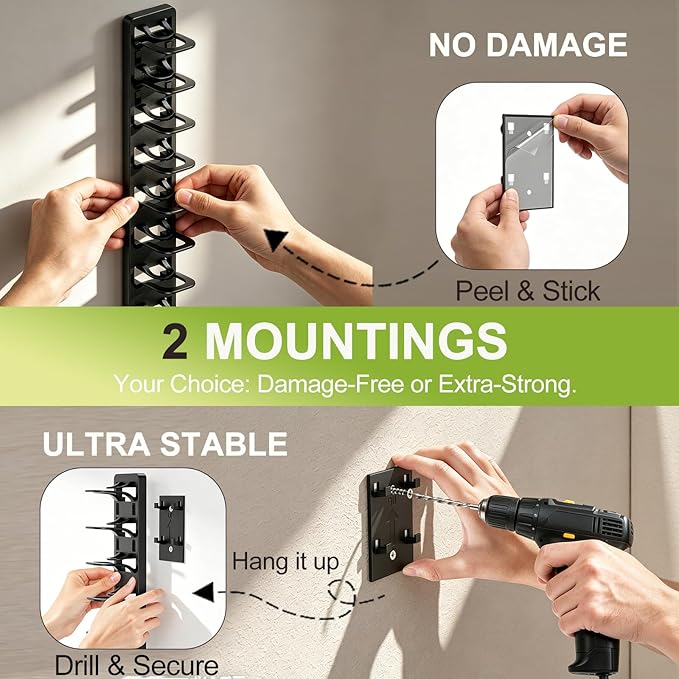 Hat Hook for Wall, 2 Pack Hat Organizer, Hat Holder with Strong Adhesive and Screws, Cap Holder Hat Hangers for Wall Closet Door and Bedroom (Black)