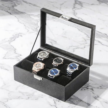 Bracelet Display Holder with Rods for Bangles Watches, Jewelry Organizer Box Storage Case with Clear Lid (Black)