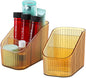Amber Makeup Brush Holder Organizer for Vanity, Bathroom Countertop Organizer 6 Cups, Toiletry Organizer, Storage & Display for Skincare, Perfume, Hairbrush, Sunglasses & Desk Accessories