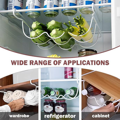 Refrigerator Wine Rack Water Bottle Holder Stackable Drink Bottles Shelf Wine Storage Display Stand for Refrigerator, Kitchen Cabinet, Bar