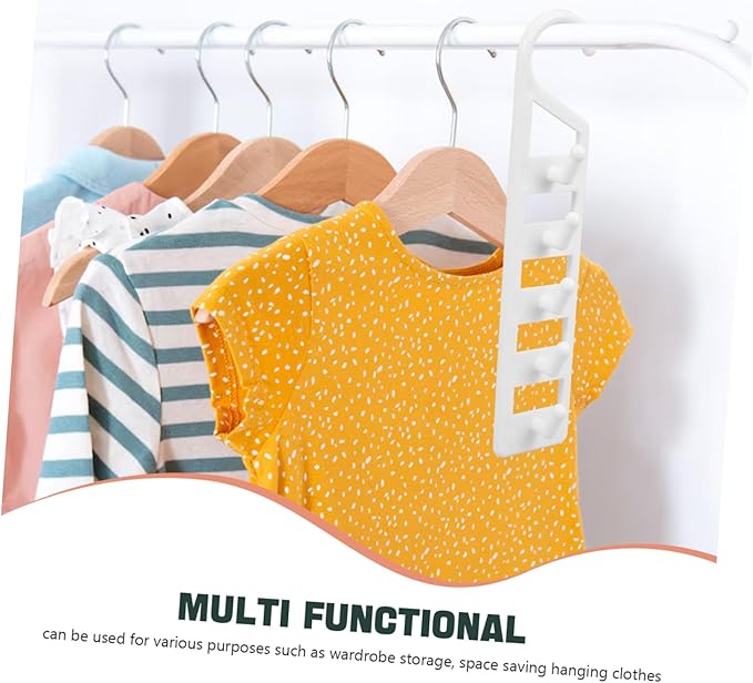 LIFKOME Multifunctional Space Saver Hangers 6 Pack Closet Hangers Heavy Duty Plastic Vertical Organizer for Dorm Rooms