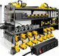 Heavy Duty Power Tool Organizer Wall Mount with Charging Station, 4 Layer Tool Storage Rack with 8 Drill Holder & Power Strip for Garage Workshop