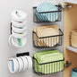 NiHome 5PCS Cabinet Door Lid Organizers Holders for Food Storage Container Lids Tupperware Tumblers Canning Lids, 3 Sizes Rustproof Metal Baskets for Spices, Toiletries, Under Sink or RV Storage