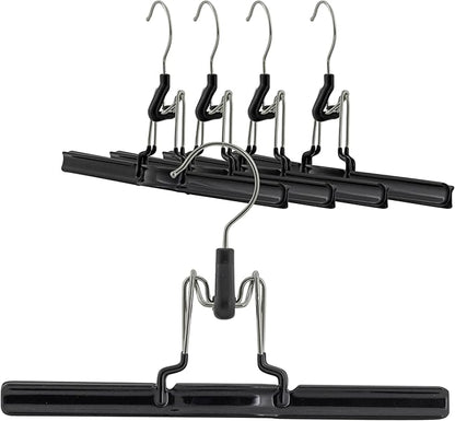 Mawa by Reston Lloyd Non-Slip Space-Saving Clothes Hanger with Clamp For Pants & Skirts, Style M/26, Set of 5, Black
