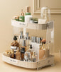 Skincare Organizer 2 Tier,Large High Capacity Makeup Countertop Storage,Perfume Holder Cosmetic Display Cases,for Vanity,Desktop, Bathroon, Dresser,Ideal for Women (Beige)