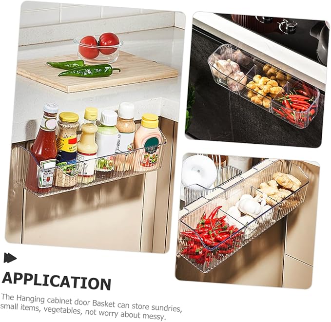 Unomor Cabinet Door Organizer Multi-purpose Kitchen Hanging Basket Vegetable Storage Rack Strong Load