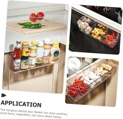 Unomor Cabinet Door Organizer Multi-purpose Kitchen Hanging Basket Vegetable Storage Rack Strong Load
