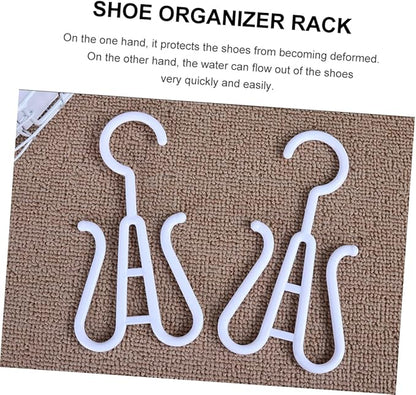 IMIKEYA 10Pcs Plastic Shoes Drying Hook Double Hook Design for Slippers Boots and Towels and Strong Shoe Hangers for Easy Organization and Space Saving