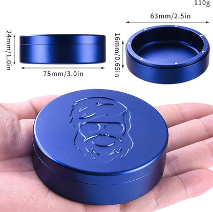 3.0inchBEIJIATE Magnetic Metal Can, Holder, Metal Container, Carved Tin with Magnetic Closure, Aluminum Container, Slim Pouch Can, zyn metal can,zyn container Storage Box Set (Sea Blue)