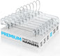HOUSE DAY Clear Pants Hangers 100 Pack, Non-Slip Plastic Skirt Hanger with 2 Adjustable Clips, Heavy Duty Clip Hangers for Pants, Skirts, Shorts, 14" Clear Hanger, 360-Rotating Swivel Hook