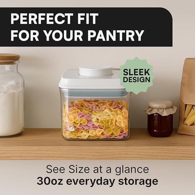 Bop Top Airtight Food Storage Containers with Lid Multi Pack | Kitchen Canister Sets | Air Tight Pantry Container | Pop Top Dry Food Storage Containers for Snacks, Sugar, Flour, Baking, Cereal, Pasta