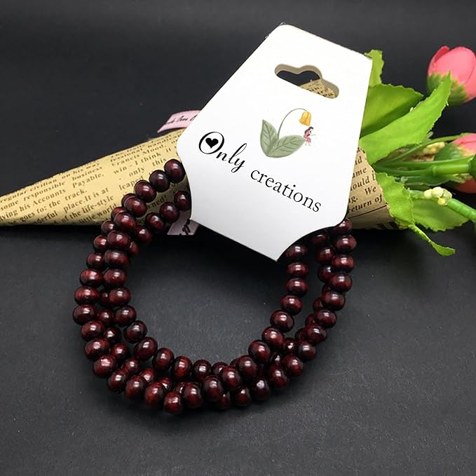 Personalized Jewelry Display Card,Custom Fold Over Necklace Jewelry Tags,Jewelry Organizer card,Kraft Paper Packaging Tags,Product Hanging Cards for Bracelets,Headbands (12 x 3cm/4.7 x 1.2inch)