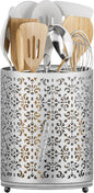 YIUKEA Extra Large Utensil Holder - 360° Rotating Cooking Utensils Caddy Countertop Organizer with Instant-Dry and Removable Base for Kitchen Tools