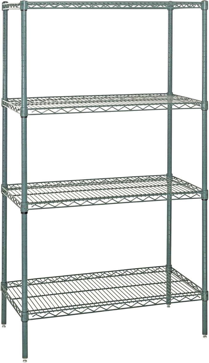 Quantum Storage Systems WR63-2136P-5 Starter Kit Wire Shelves Green Epoxy 5 Shelves 63" H x 36" W x 21" D
