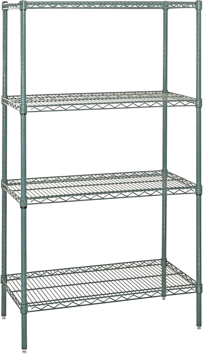 Quantum Storage Systems WR63-2136P-5 Starter Kit Wire Shelves Green Epoxy 5 Shelves 63" H x 36" W x 21" D