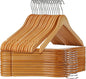 Wooden Shirt Hangers - Pack of 30 Sturdy Wood Hangers, Ideal for Laundry & Everyday Use, Heavy Duty, Natural