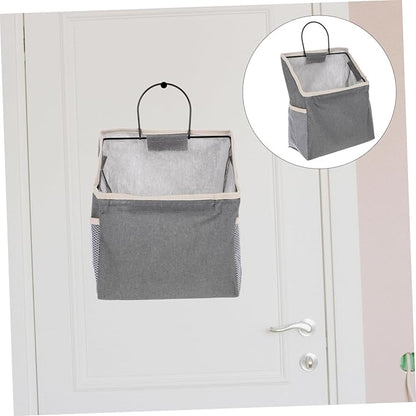 Hemobllo Large Grey Fabric Door Storage Bag Wall Mounted Organizer for Household Items Practical Hanging Magazine and Accessory Organizer Space Saving Tidy Up