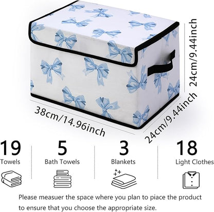 Stackable Clothes Storage Bins with Lids,Closet Organizers Fabric Box for Home and Office,Blanket Clothes Organizers,Under Bed Storage Containers 3 Pack.