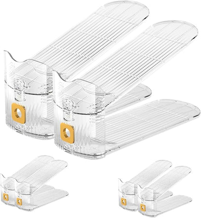 CiBiZi Clear Shoe Slots Organizers 6Pack Shoe Stacker Organizer for Closet Shoe Stackers for a Pair of Shoes Shoe Display Shelf Shoe Rack Holders Space Saver Organizador de Zapatos Clear