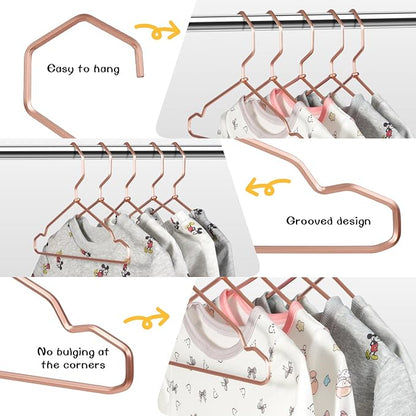 VWV Aluminum Hangers, 20 Pack Baby Hangers，12.6 Inch Children Baby Hanger, Sturdy Metal Children Clothes Hangers for Wardrobe, Space-Saving Toddler Hanger