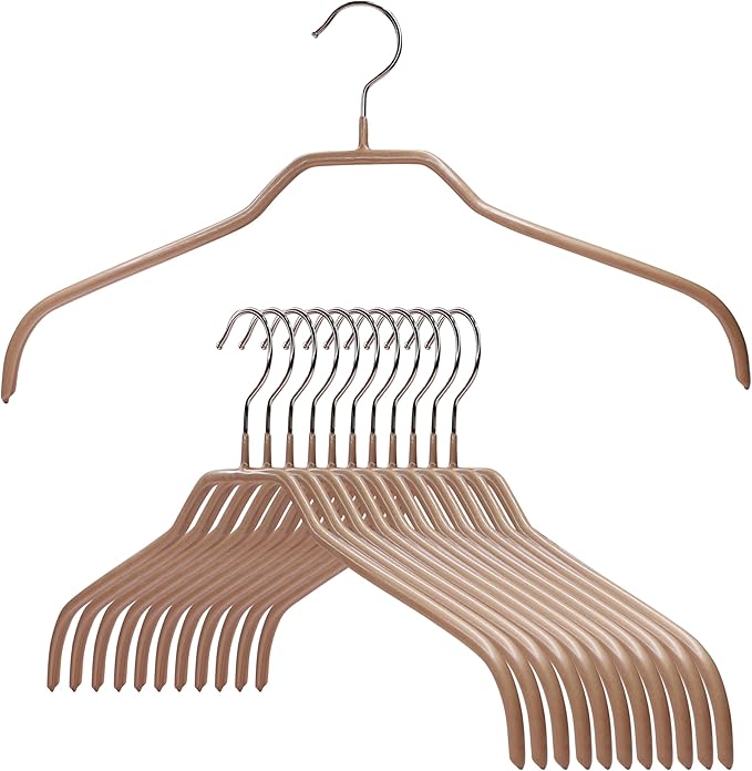 Mawa Clothing Hangers, Steel Hanger with Non-Slip Coating, for Shirts, Dresses, Camisoles, T-Shirts, 360-degree Rotatable Hook