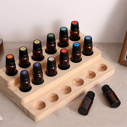 3 Tier Wooden Essential Oil Organizer Essential Oils Racks Display Stand Tabletop Storage Rack for 5-20ml Bottles Organizers and Storage Shelf Box Display for Essential Oils