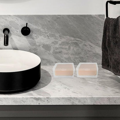 Travel Soap Dish, Soap Box Case with Bar Soap Saver Pad Portable Soap Rest for Bathroom Shower Home Outdoor Gym Fitness Vonpri (Transparent 2Pack)
