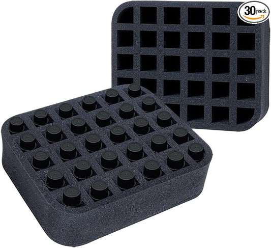 Essential oils Organizer Holder Foam Pad with Slots, Holds 30 bottles of 10ml、15ml Bottles, Removable Dividers，Black