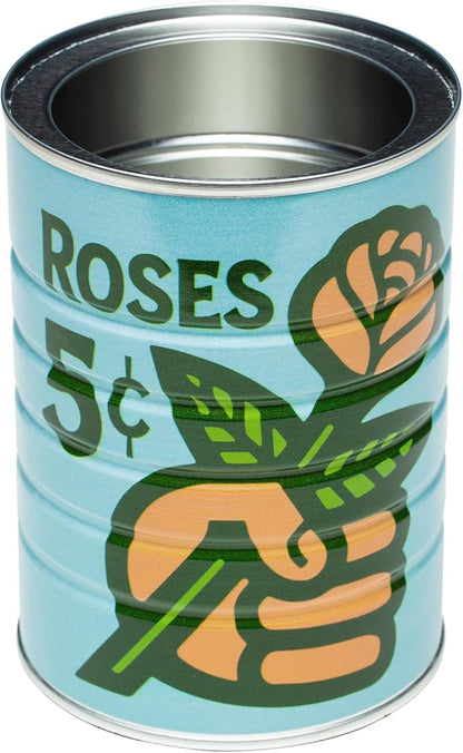 Retro Tin Can, Studio MPLS Designs, Collectable, Peel & Stick Valved End with Metal Lid, 8-12oz (4.0625 x 5.5 in) (Get a Grip Design)