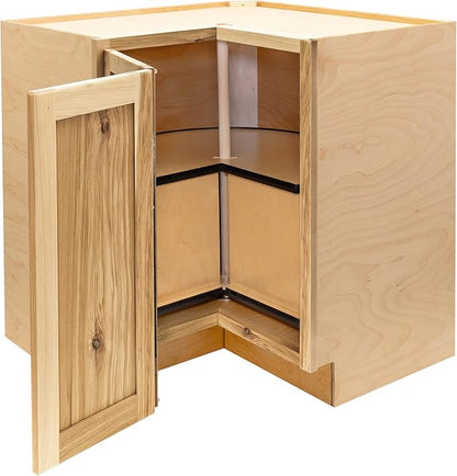 Quicklock RTA (Ready-to-Assemble) | Base Kitchen Cabinets - Shaker Style | Made in America (Rustic Hickory, 18" D x 30" W x 34.5" H Lazy Susan)