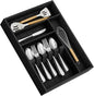 Yofidra ofidra Bamboo Silverware Organizer, 16.3″x12.24″x2.6″ Kitchen Utensil Drawer Organizer, Silverware Tray for Drawer with Fixed Slots for Spoons, Forks & Knives, Black