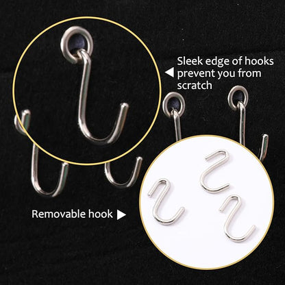 Hanging Jewelry Organizer Storage with 24 Hooks Wall Mounted Jewelry Display Hanging on Door Closet Necklace Holder for Bracelet Ring Chain-Patent Design (Black)