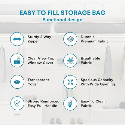 NeatNestly SmartCube Under Bed Storage Bags - 3 Pack Large 39" x 18" x 6" Gray Containers with Reinforced Handles, Foldable Underbed Storage Organizer for Clothing, Blankets & Shoes
