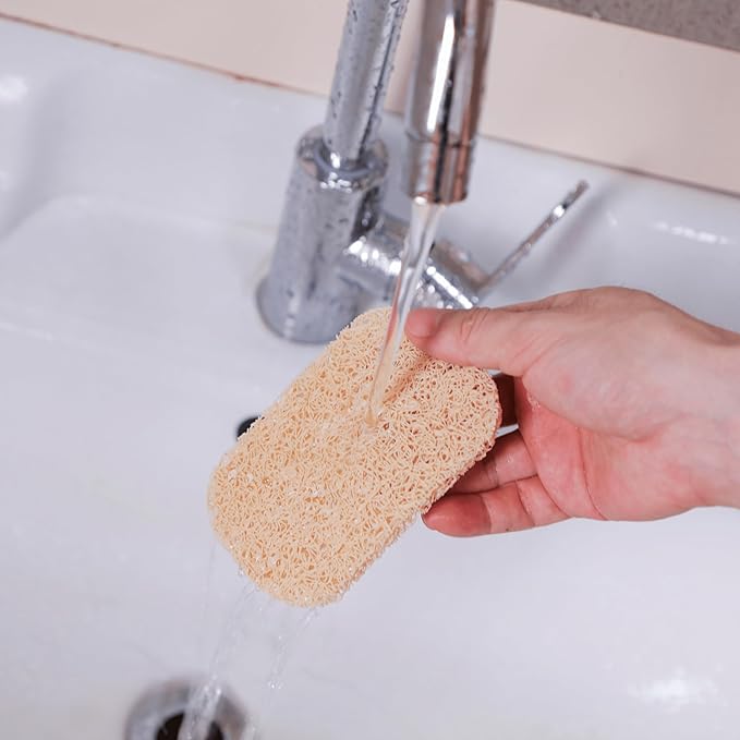 Snowkingdom 8 Pack Beige Soap Saver Holder for Bar Soap Draining Lift Pad 2.9" x 4.5" PVC Non-BPA Non Slip Durable