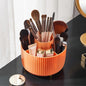 Diesisa 360 Rotating Makeup Brush Organizer With 5 Sections, Spining Countertop Swivel Makeup Brush Holder for Cosmetics, Nail Polish, Art Supply, Bathroom Vanity Desktop Organizer - Orange