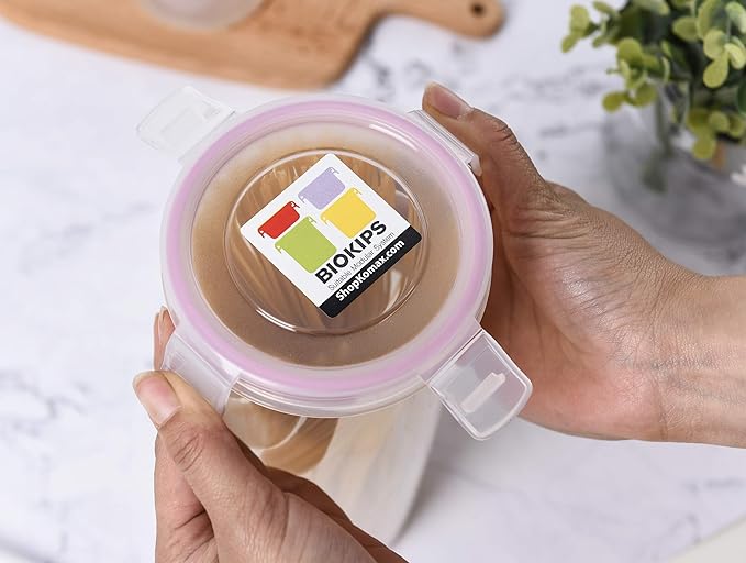 Komax Biokips Spaghetti Container Storage Noodle/Pasta Container 44oz (set of 4) - Airtight, Leakproof with Locking Lids - BPA Free Plastic - Microwave, Freezer, and Dishwasher Safe Pasta Holder