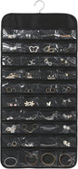 Black Hanging Jewelry Organizer, 80 Pockets Double-Sided, Wall Door Closet Storage for Earrings Necklaces Rings
