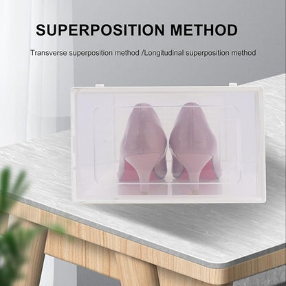 ARTIBETTER Large Thickened Shoe Storage Box with Flip Lid Household Shoe Organizer Container for Closet and Entryway Sturdy Plastic for Boots and Sneakers