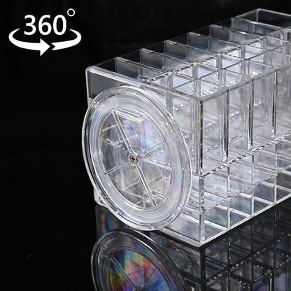 Ikee Design Lipstick Organizer with 53 Slots 360 Degree Rotating Spinning Acrylic Lip Gloss Organizer for Makeup, Lipsticks, Brushes, Cosmetic Storage Display, Bathroom, Vanity, Countertop