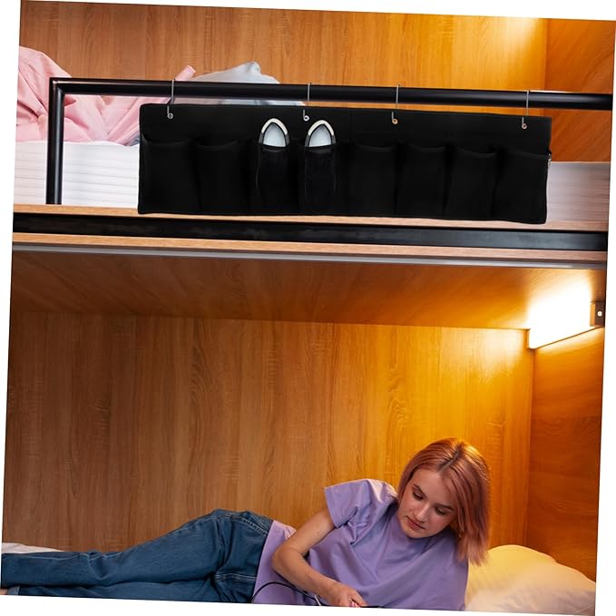 Zerodeko Rv Bedside Shoe Organizer Breathable Mesh Hanging Pocket Storage Bag with Hooks for Shoes Tools and Accessories for Camper and Home Use