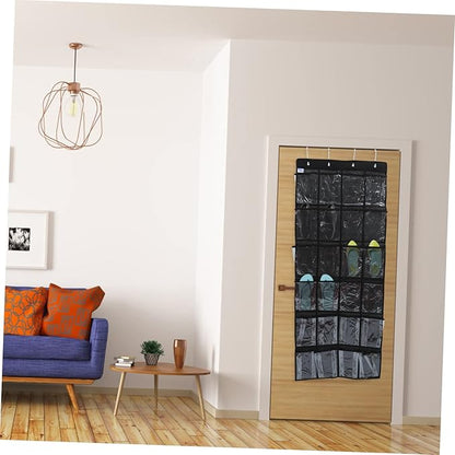 OUNONA Hanging Shoe Storage Bag Over Door Organizer Multipurpose Transparent Mesh Pocket for Dorm Home Office Item Storage