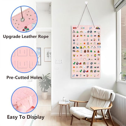 Collector Pin Board,Pin Collections Storage Holder,Enamel Pin Hanging Display Board,Pin Board For Pins Collection,Pin Holder Display For Wall,Enamel Pin Organizer Display Case(170 Slots,Pink)