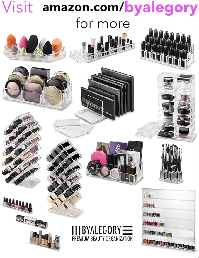 Acrylic Makeup Tool Organizer 24 Space Storage Deep Slot Refillable Container For Long Cosmetic Beauty Tool Organization Display Case