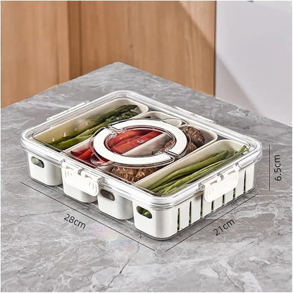 Kitchen Seasoning Storage Box Spice Box Integrated Multi Grid Storage Sealed Tank Moisture-Proof Salt Tank Kitchen Supplies Tool(4 Long)
