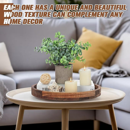 Nitial 12'' Acacia Wood Lazy Susan Organizer Wooden Rotating Turntable Organizer Kitchen Organizer Turntable for Dining Table Countertop Kitchen Cabinet Pantry Storage
